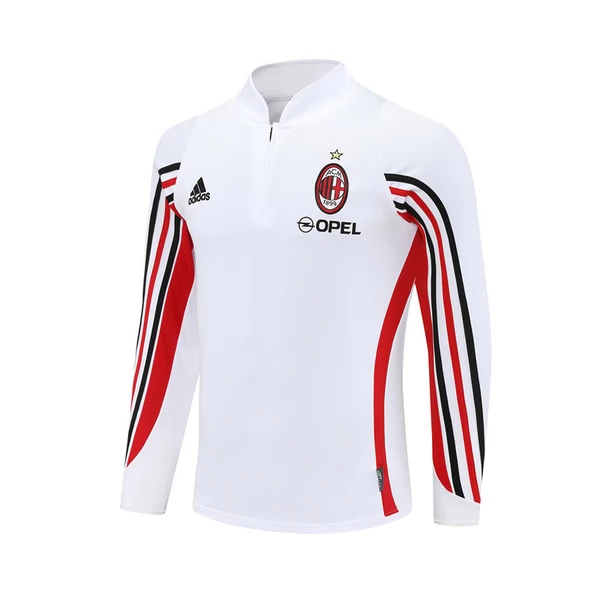 AC Milan Majica za Trening 2003-04 - 1-4 Zip Retro Bijela AC Milan Majica za Trening 2003-04 - 1-4 Zip Retro Bijela