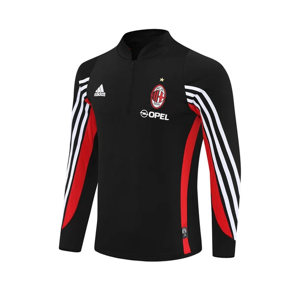 AC Milan Majica za Trening 2003-04 - 1-4 Zip Retro Crna AC Milan Majica za Trening 2003-04 - 1-4 Zip Retro Crna