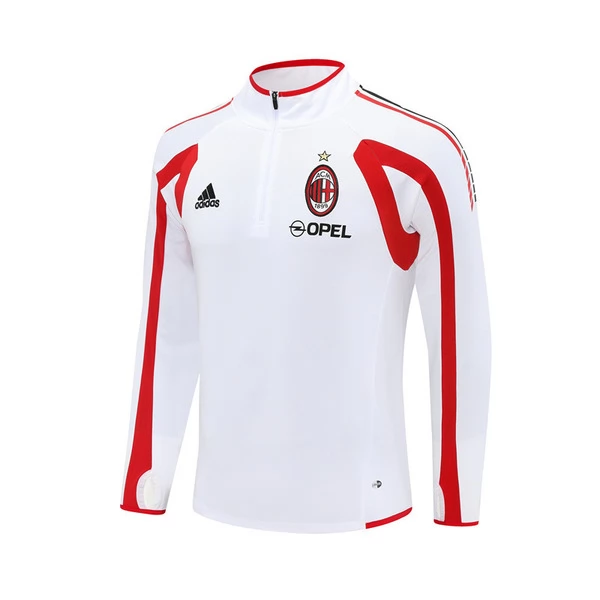 AC Milan Majica za Trening 2005-06 - 1-4 Zip Retro Bijela AC Milan Majica za Trening 2005-06 - 1-4 Zip Retro Bijela