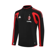 AC Milan Majica za Trening 2005-06 - 1-4 Zip Retro Crna
