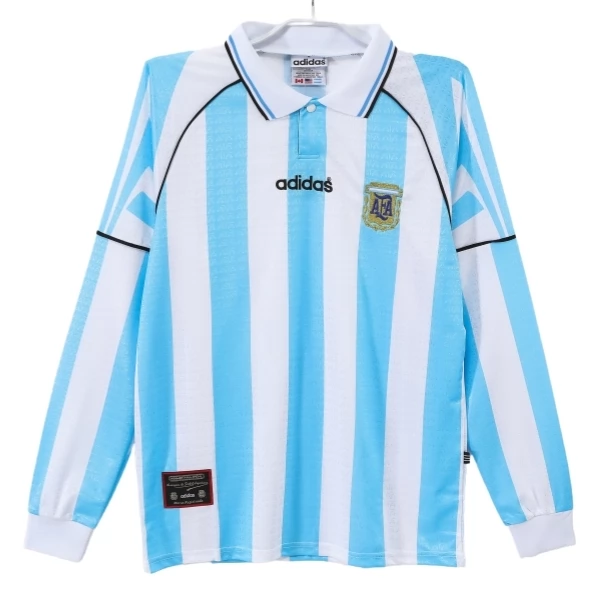 Argentina Nogometni Dresovi Domaći Retro 1996-97 Dugi Rukav Argentina Nogometni Dresovi Domaći Retro 1996-97 Dugi Rukav