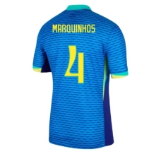 Copa América 2024 Brazil Marquinhos 4 Nogometni Dresovi Gostujući