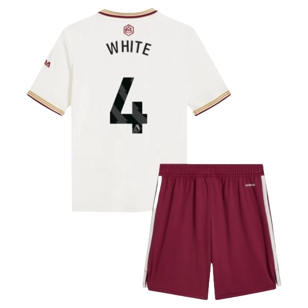 Dječji Arsenal White 4 Nogometni Dresovi Treći 2025/26 Dječji Arsenal White 4 Nogometni Dresovi Treći 2025/26