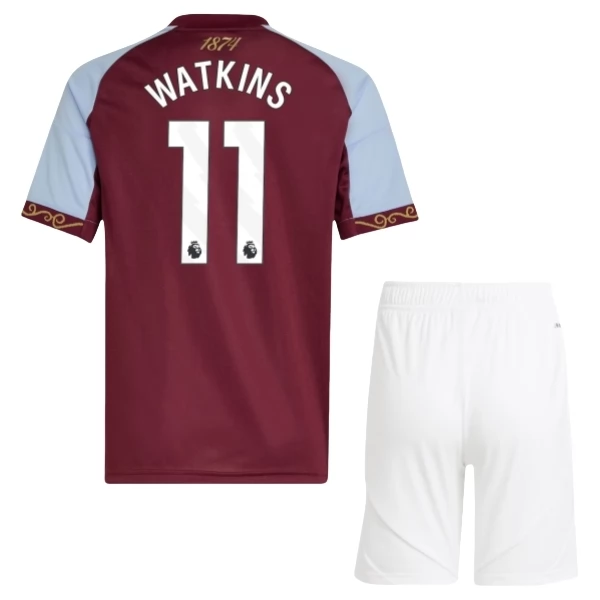 Dječji Aston Villa Watkins 11 Nogometni Dresovi Domaći 2025/26 Dječji Aston Villa Watkins 11 Nogometni Dresovi Domaći 2025/26