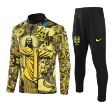 Dječji Brazil Trenirka Komplet 2024/25 - 1-4 Zip Žuti