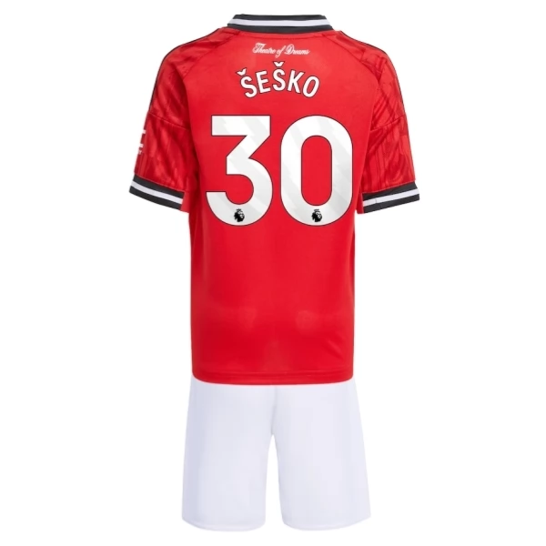 Dječji Manchester United Šeško 30 Nogometni Dresovi Domaći 2025/26 Dječji Manchester United Šeško 30 Nogometni Dresovi Domaći 2025/26