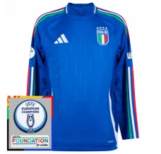 Euro 2024 Italija Nogometni Dresovi Domaći Dugi Rukav Patch