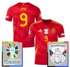 Euro 2024 Španjolska Gavi 9 Nogometni Dresovi Domaći Patch