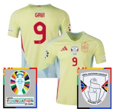 Euro 2024 Španjolska Gavi 9 Nogometni Dresovi Gostujući Patch