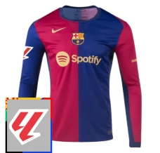 FC Barcelona Nogometni Dresovi Domaći With La Liga Patch 2024/25 Dugi Rukav