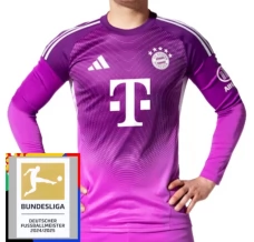 FC Bayern München Golmanski Nogometni Dresovi Domaći Purple Bundesliga Champions Patch 2025/26 Dugi Rukav