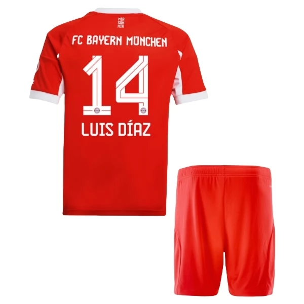 FC Bayern München Luis Díaz 14 Dječji Domaći Nogometni Dresovi 2025/26 Komplet FC Bayern München Luis Díaz 14 Dječji Domaći Nogometni Dresovi 2025/26 Komplet