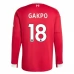 Liverpool Gakpo 18 Nogometni Dresovi Domaći 2025/26 Dugi Rukav