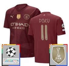 Manchester City Doku 11 Nogometni Dresovi Treći Champions League With Patch 2024/25