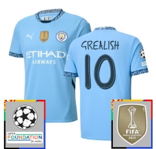Manchester City Grealish 10 Nogometni Dresovi Domaći Champions League With Patch 2024/25 Manchester City Grealish 10 Nogometni Dresovi Domaći Champions League With Patch 2024/25