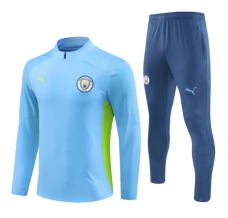 Manchester City Trenirka Komplet 2024/25 - 1-4 Zip Plava Zelena