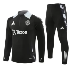 Manchester United Trenirka Komplet 2024/25 - 1-4 Zip Crna Siva