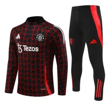 Manchester United Trenirka Komplet 2024/25 - 1-4 Zip Crvena Crna
