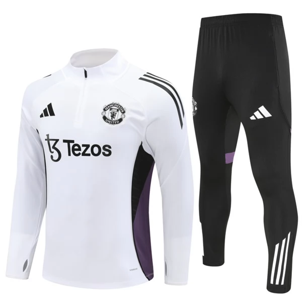 Manchester United Trenirka za Trening Komplet 2025/26 - 1-4 Zip Bijela Manchester United Trenirka za Trening Komplet 2025/26 - 1-4 Zip Bijela