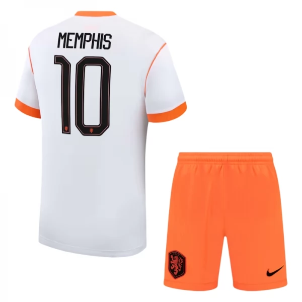 Nizozemska Memphis 10 Dječji Gostujući Kit Svjetsko Prvenstvo 2026 Nizozemska Memphis 10 Dječji Gostujući Kit Svjetsko Prvenstvo 2026