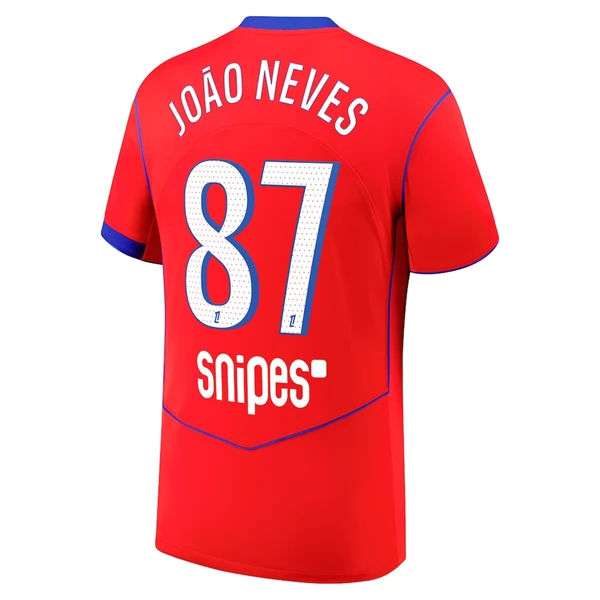 Paris Saint Germain João Neves 87 Nogometni Dresovi Treći 2025/26 Paris Saint Germain João Neves 87 Nogometni Dresovi Treći 2025/26